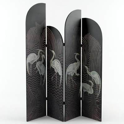 现代仙鹤古风屏风